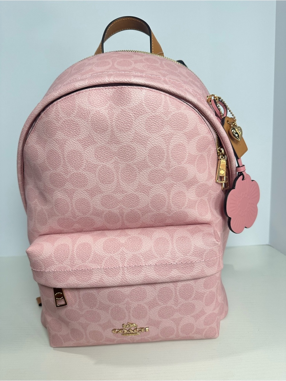 Coach Taylor Small Backpack In Powder Pink Signature Canvas